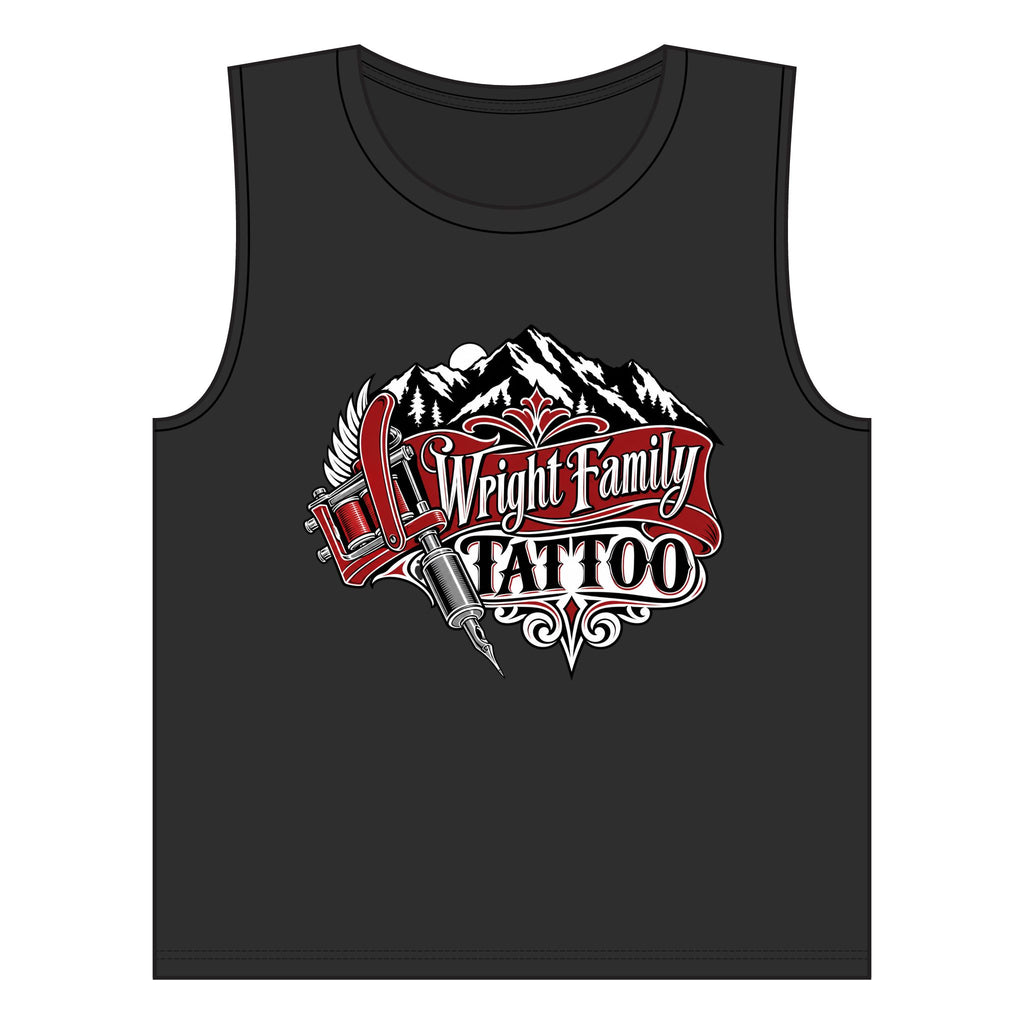 Wright Family Tattoo Muscle Tank — Tattoo Studio Graphic Tank Top