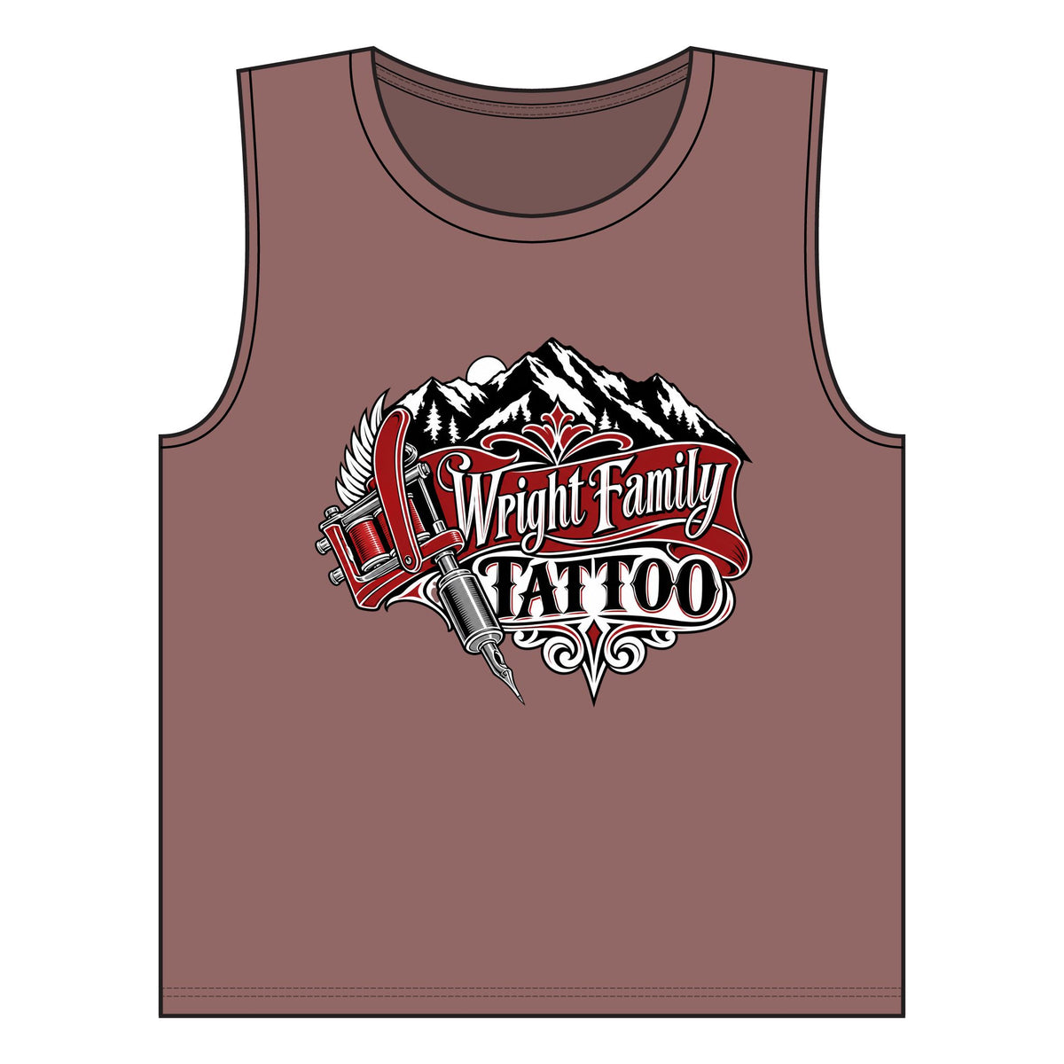 Wright Family Tattoo Muscle Tank — Tattoo Studio Graphic Tank Top