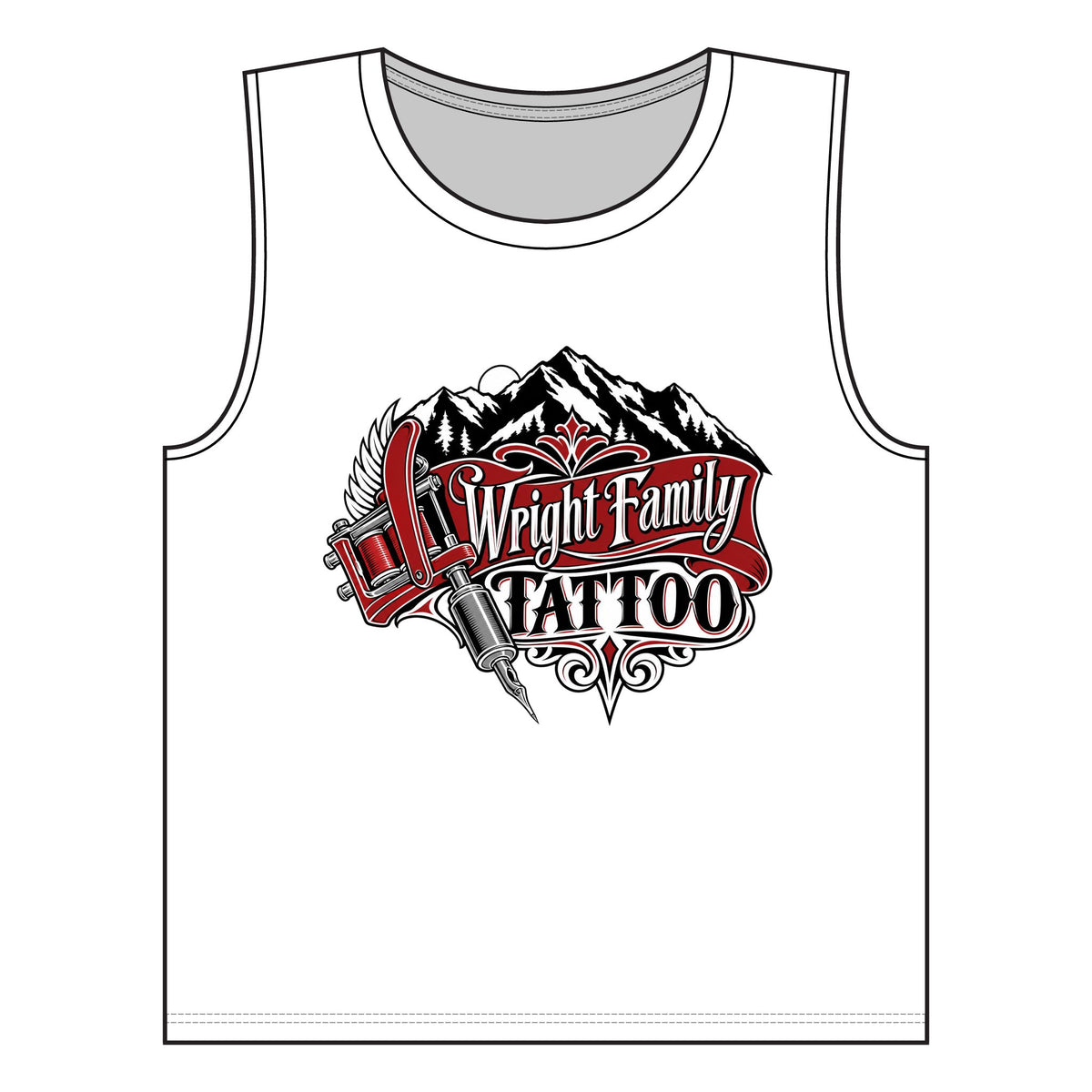 Wright Family Tattoo Muscle Tank — Tattoo Studio Graphic Tank Top
