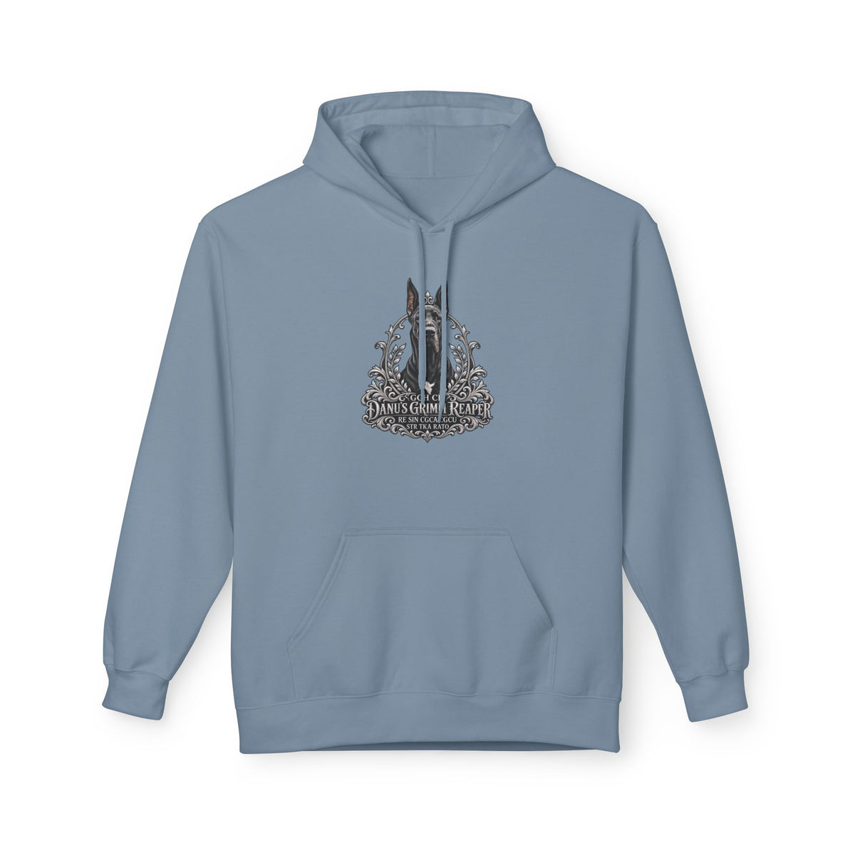 Grimm Hound Graphic Hoodie — Gothic Dog Vintage Crest Pullover