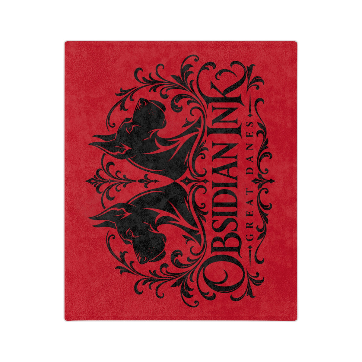 Obsidian Ink Velveteen Throw Blanket — Gothic Raven Red Microfiber Cozy Blanket