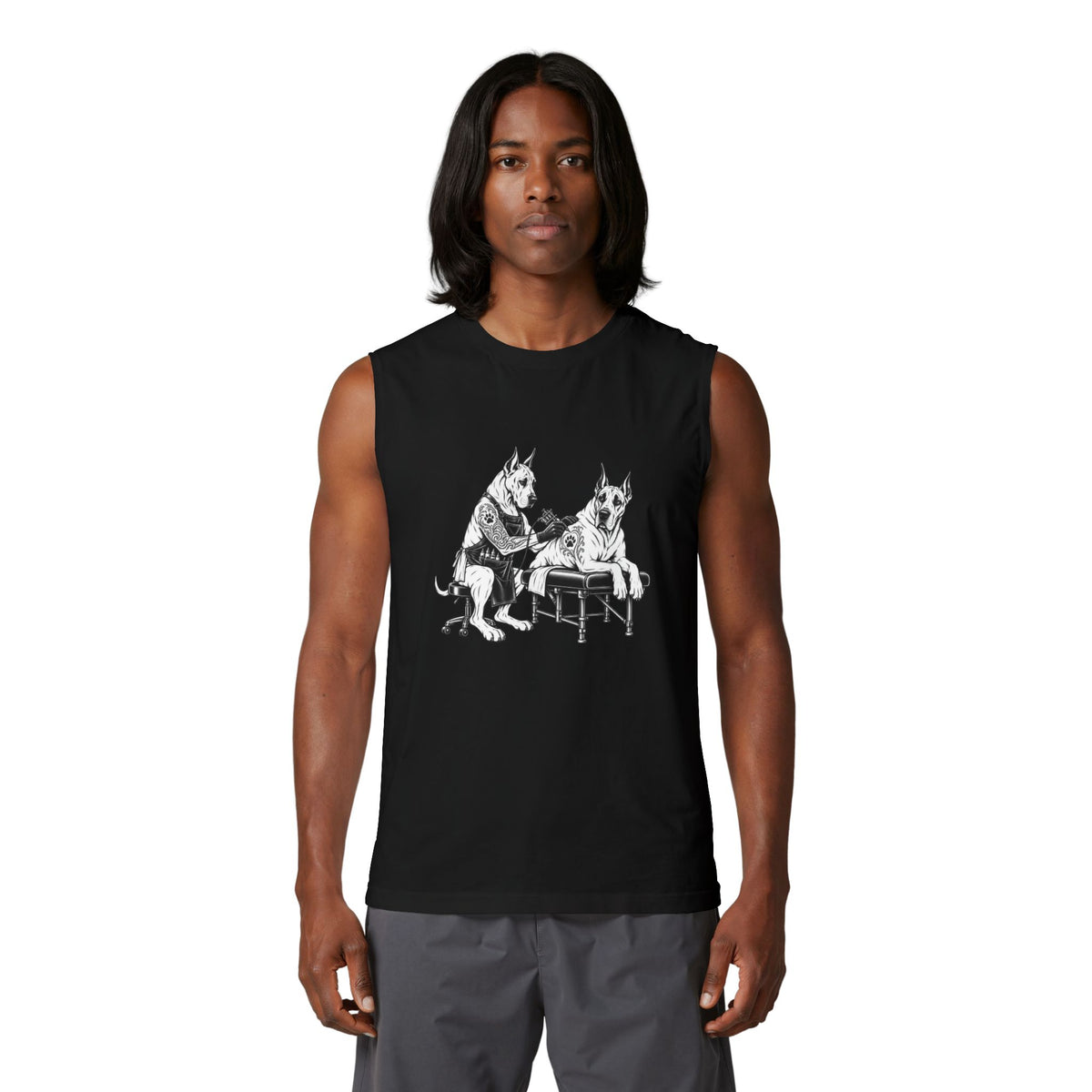 Tattoo Parlor Danes Muscle Tank — Vintage "Wright Family Tattoo" Design