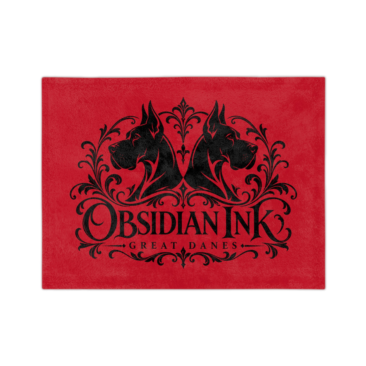 Obsidian Ink Velveteen Throw Blanket — Gothic Raven Red Microfiber Cozy Blanket