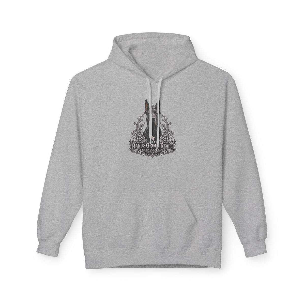 Grimm Hound Graphic Hoodie — Gothic Dog Vintage Crest Pullover
