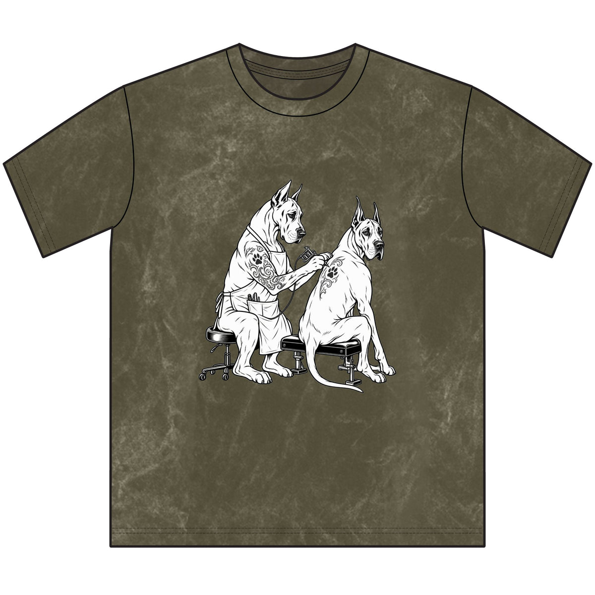 Wright Family Tattoo Vintage Crewneck Tee —  Dog Tattoo Shop Graphic
