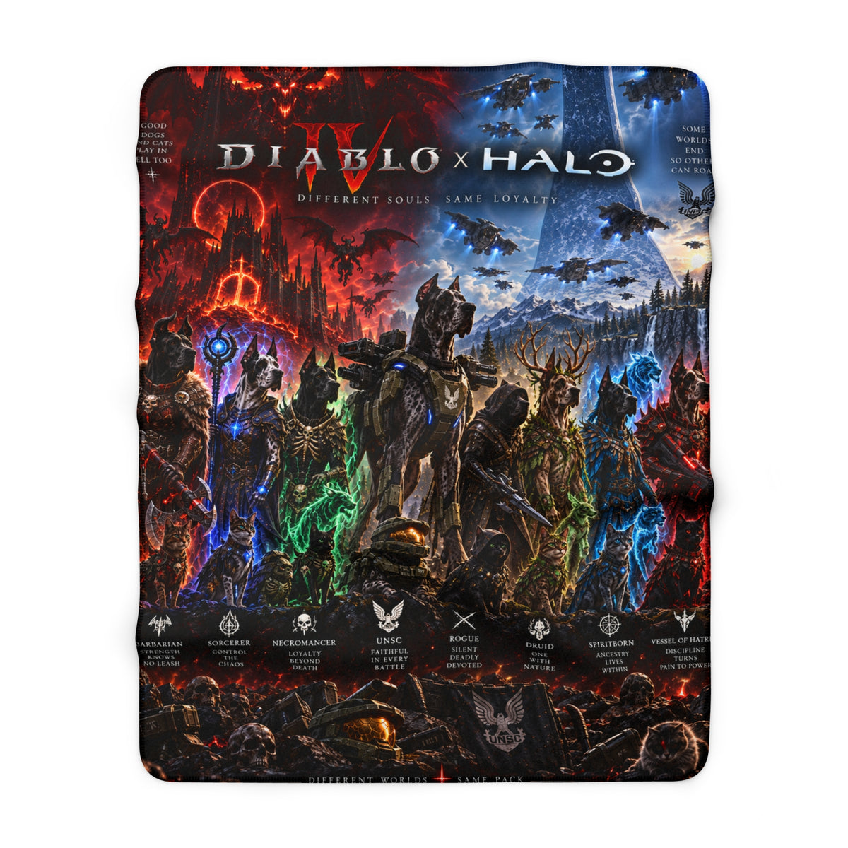 Halo/Diablo IIII Danes Sherpa Blanket