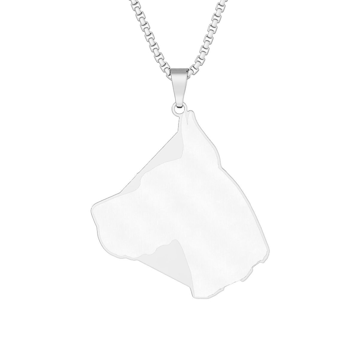 Great Dane head engraved necklace