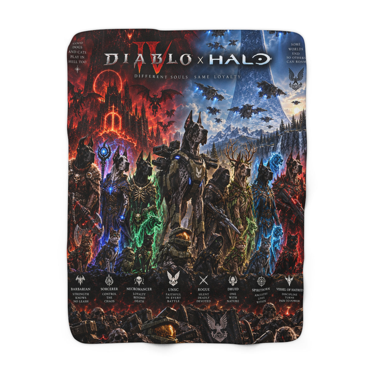 Halo/Diablo IIII Danes Sherpa Blanket