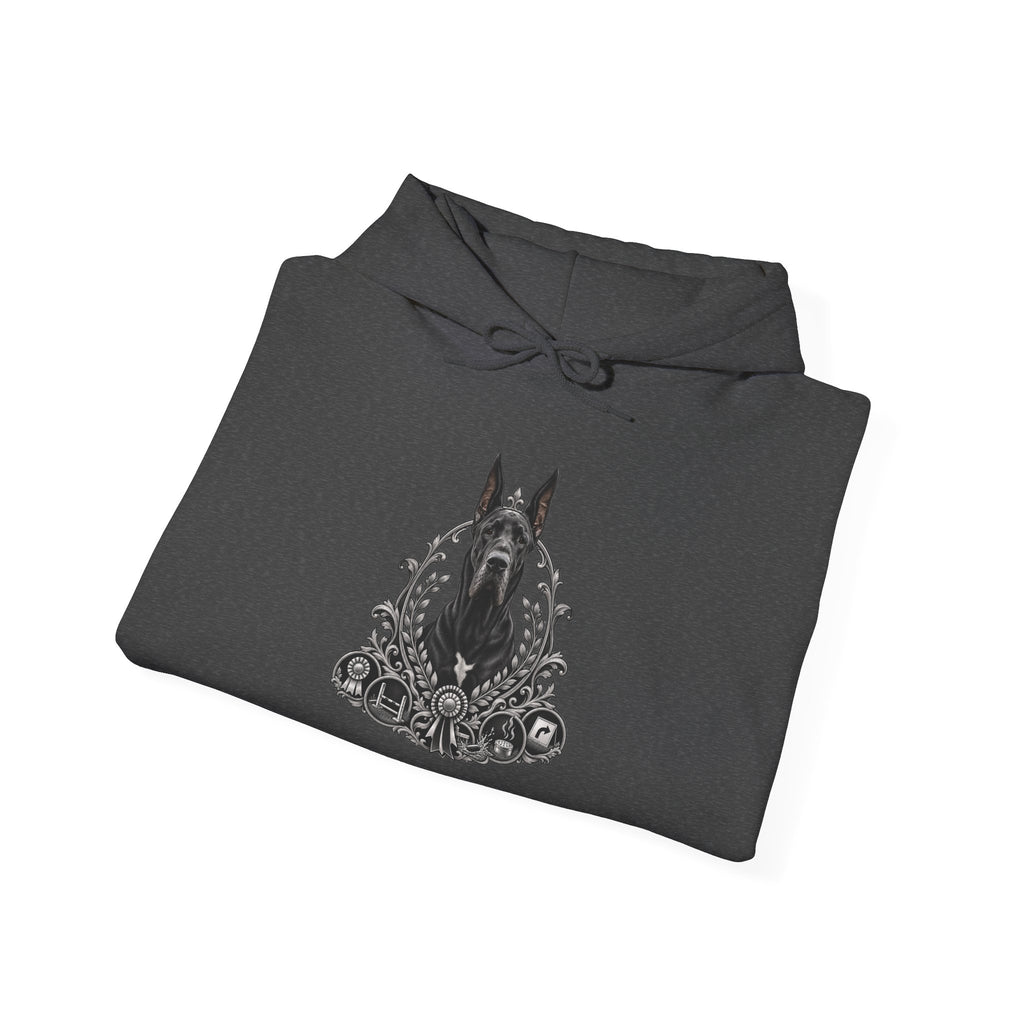 Grimm Gothic Hoodie — Vintage Black Dog Crest Pullover