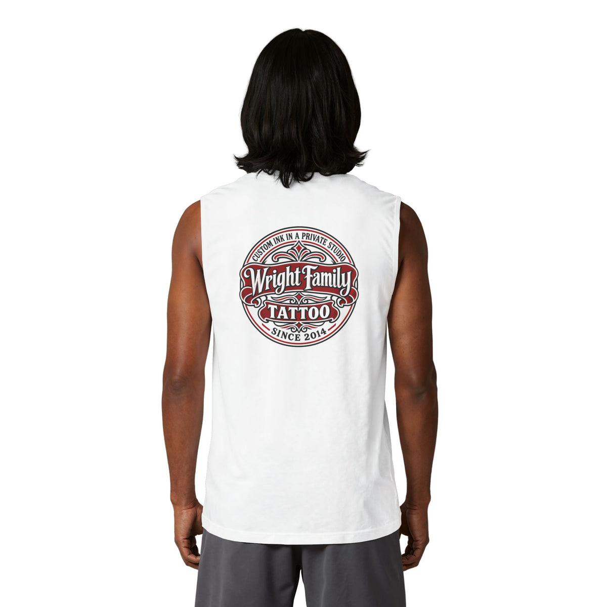 Tattoo Parlor Danes Muscle Tank — Vintage "Wright Family Tattoo" Design