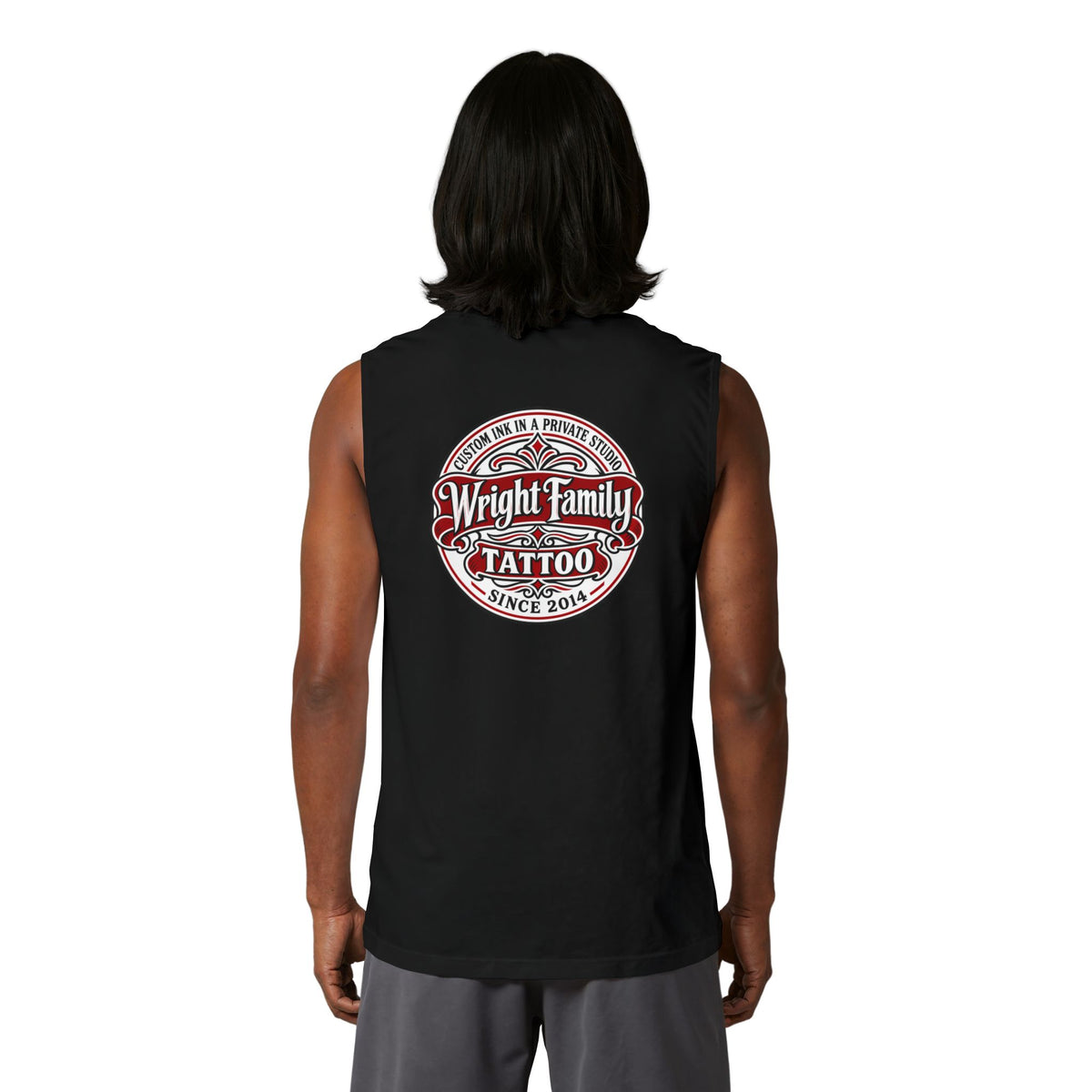 Tattoo Parlor Danes Muscle Tank — Vintage "Wright Family Tattoo" Design