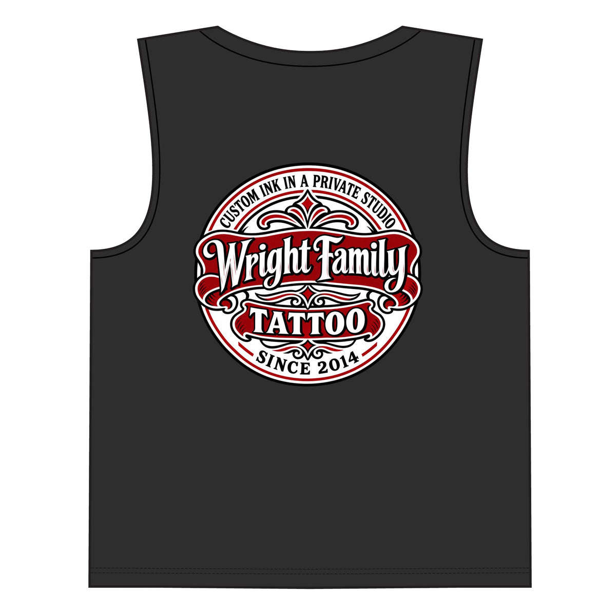 Wright Family Tattoo Muscle Tank — Tattoo Studio Graphic Tank Top