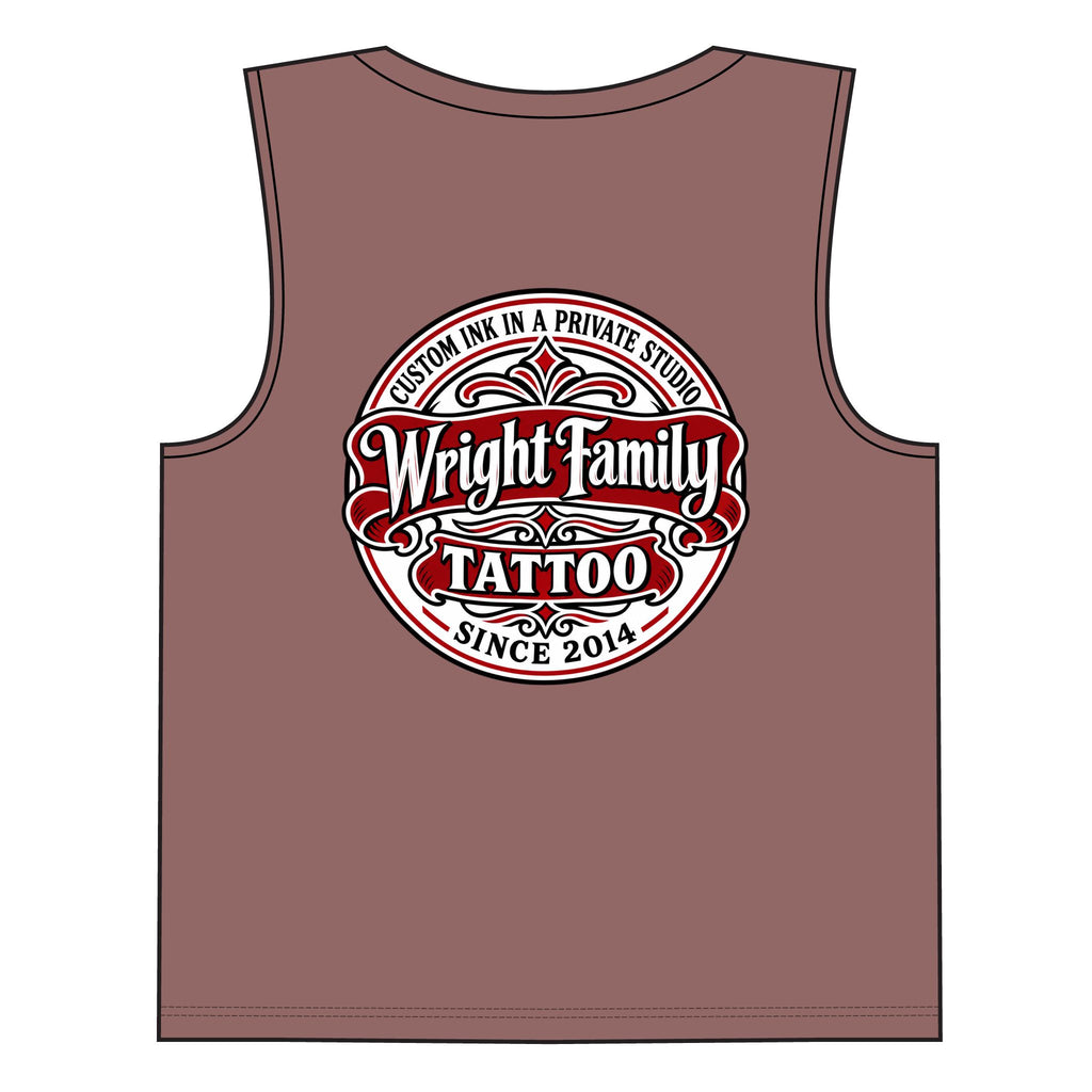 Wright Family Tattoo Muscle Tank — Tattoo Studio Graphic Tank Top