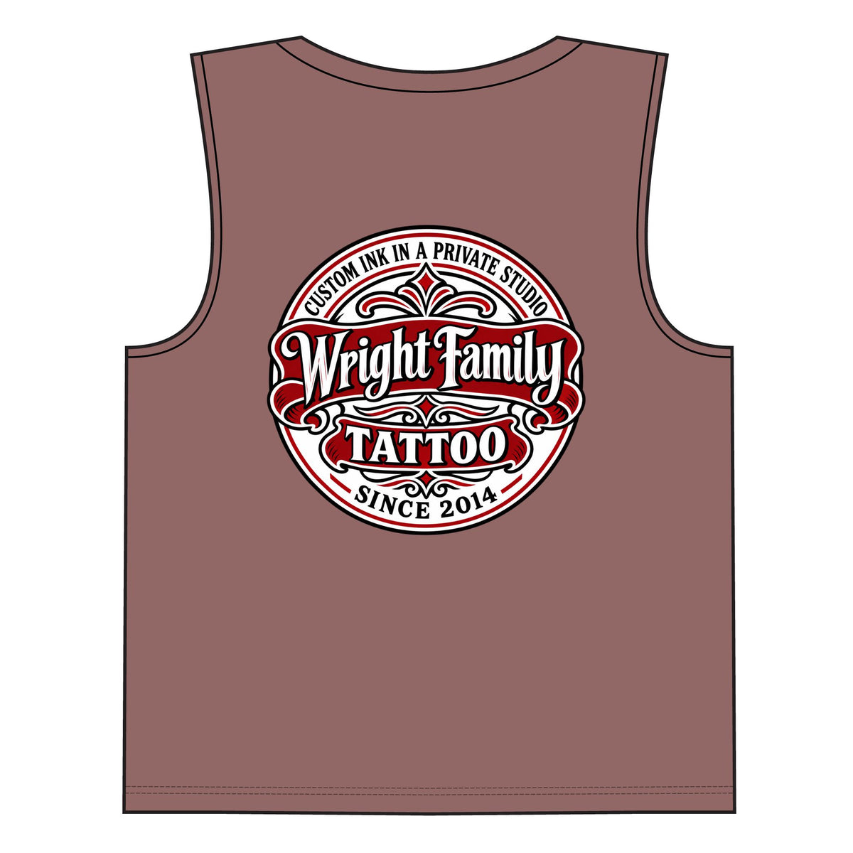 Wright Family Tattoo Muscle Tank — Tattoo Studio Graphic Tank Top