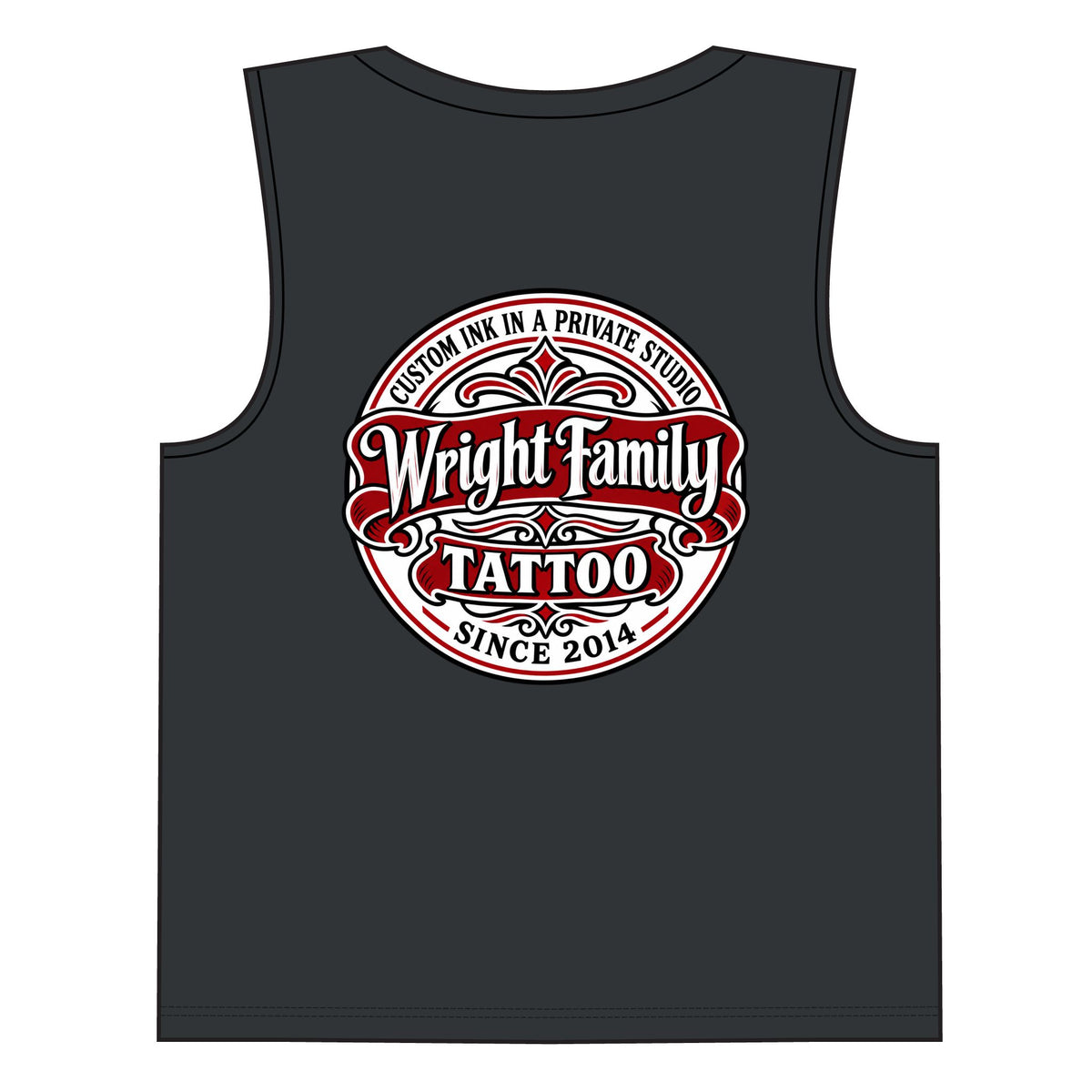 Wright Family Tattoo Muscle Tank — Tattoo Studio Graphic Tank Top