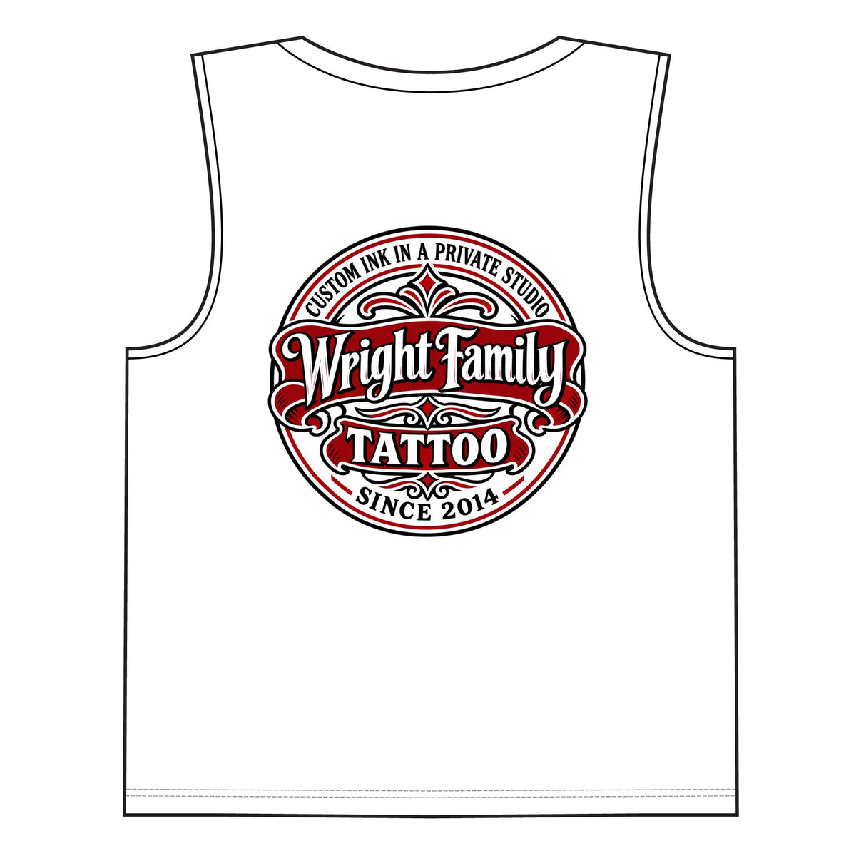 Wright Family Tattoo Muscle Tank — Tattoo Studio Graphic Tank Top