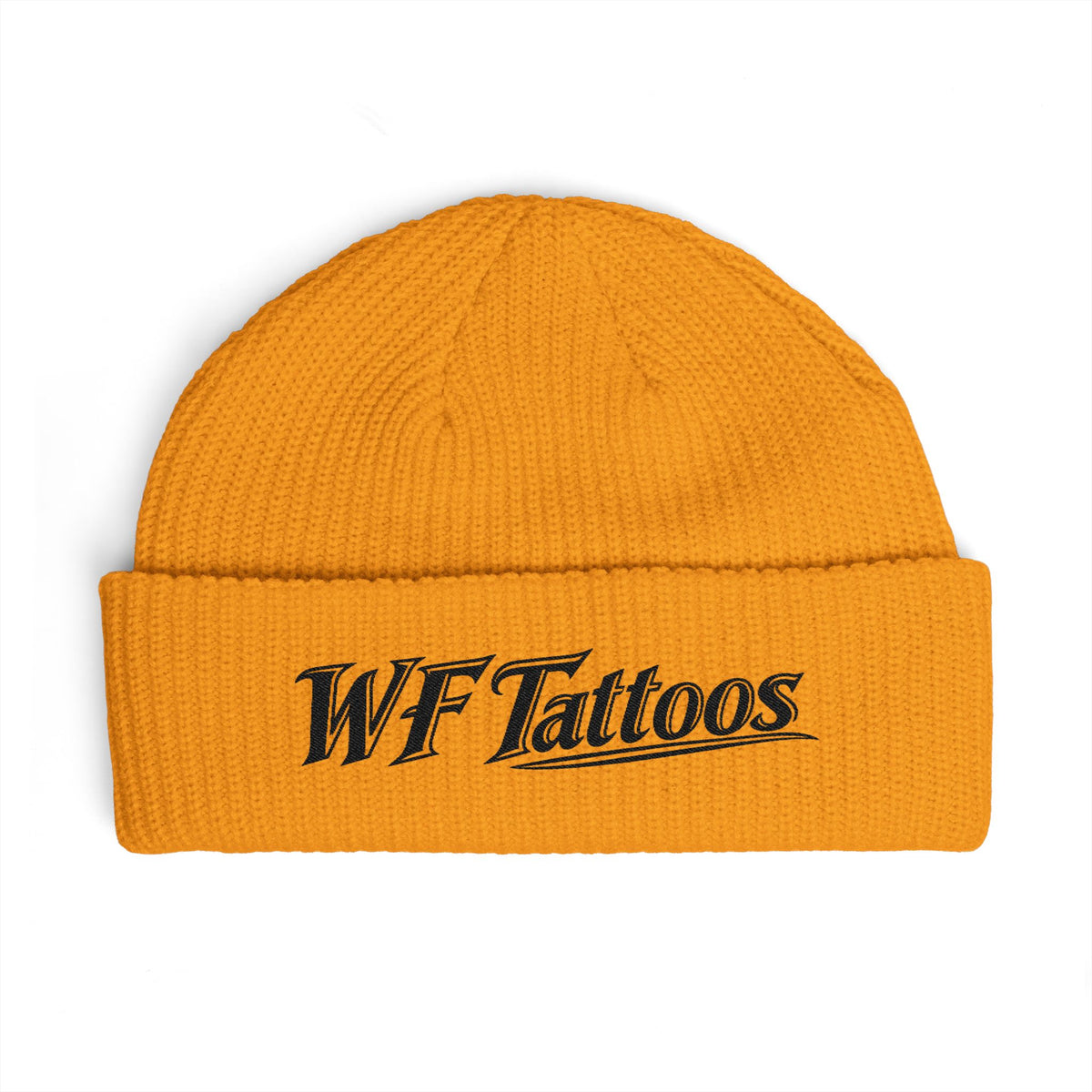 WF Tattoos Cuff Beanie – Embroidered Tattoo Shop Knit Cap