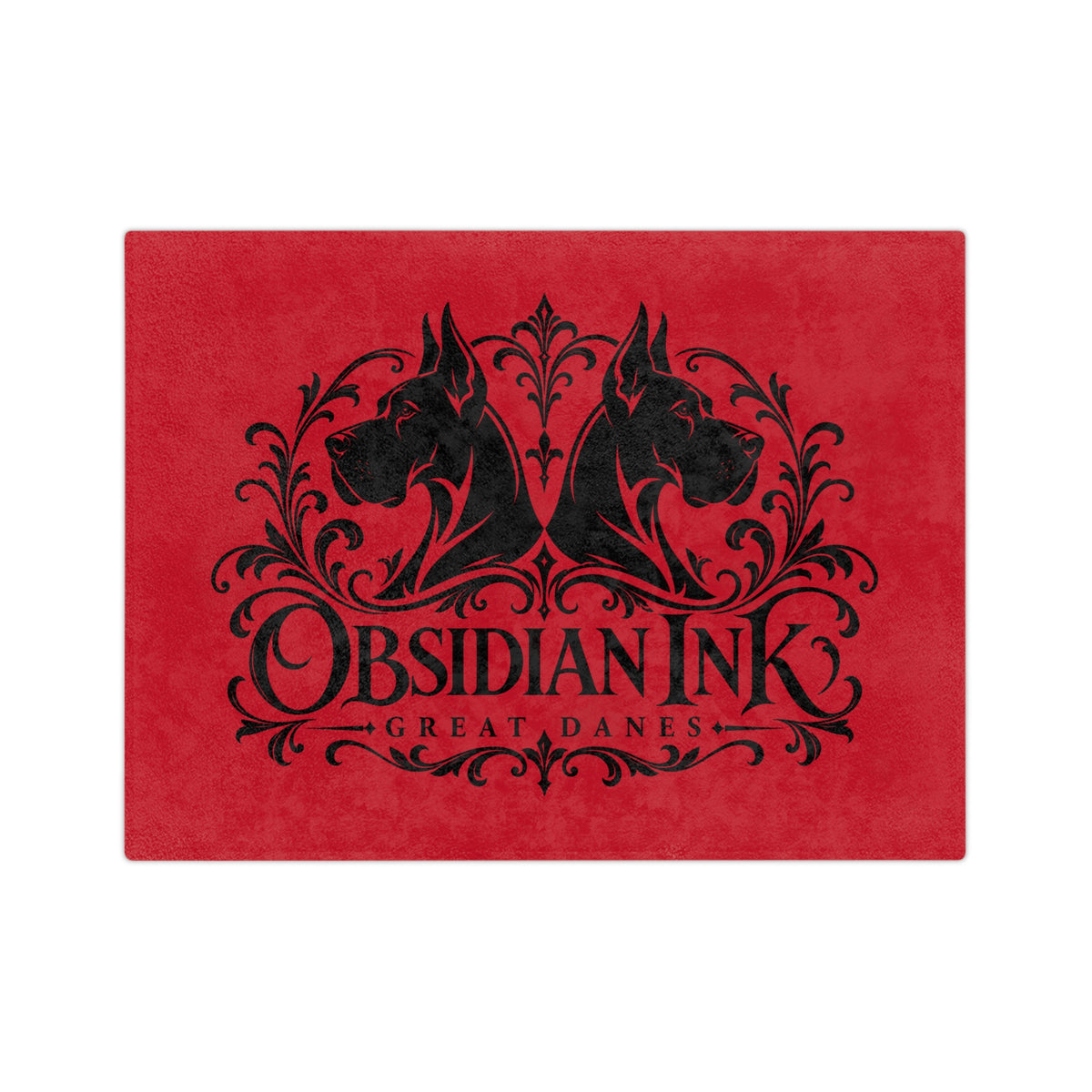 Obsidian Ink Velveteen Throw Blanket — Gothic Raven Red Microfiber Cozy Blanket