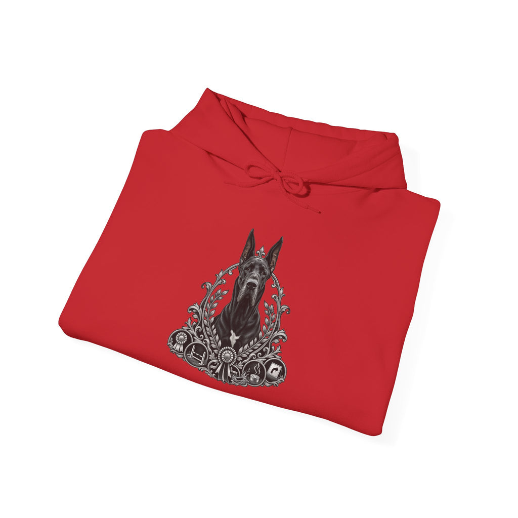 Grimm Gothic Hoodie — Vintage Black Dog Crest Pullover
