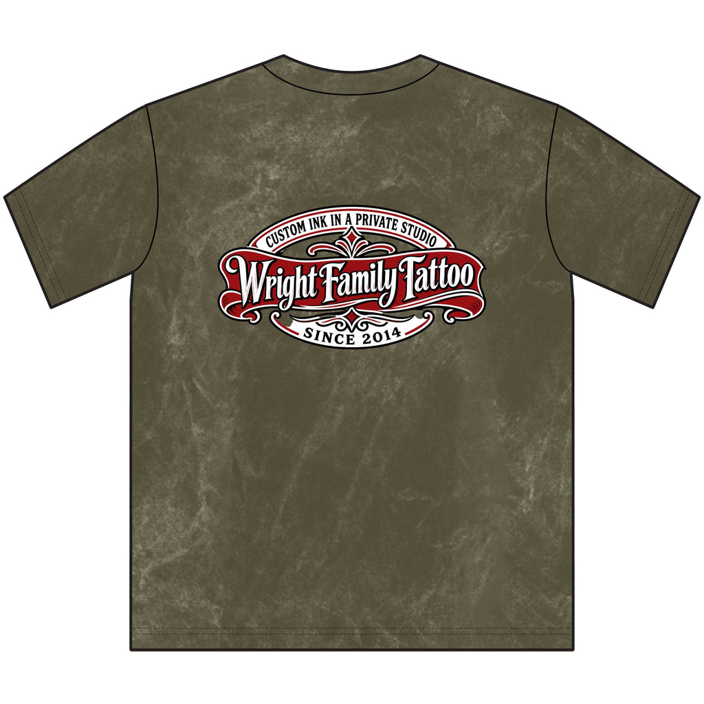 Wright Family Tattoo Vintage Crewneck Tee —  Dog Tattoo Shop Graphic