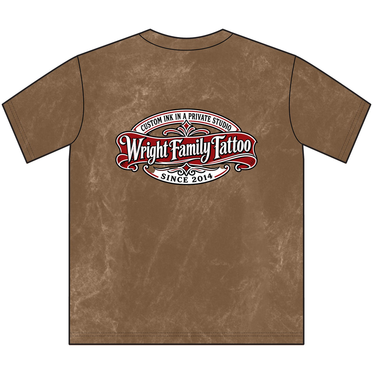 Wright Family Tattoo Vintage Crewneck Tee —  Dog Tattoo Shop Graphic