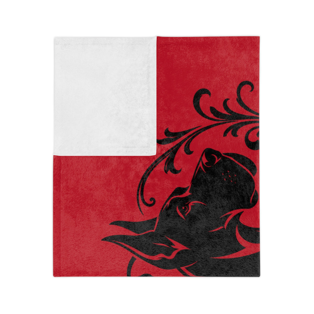 Obsidian Ink Velveteen Throw Blanket — Gothic Raven Red Microfiber Cozy Blanket