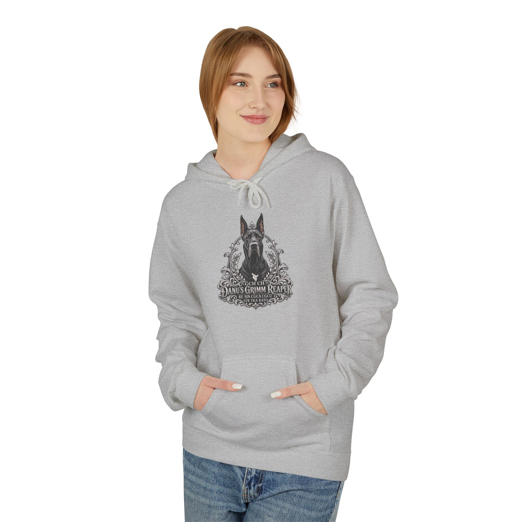 Grimm Hound Graphic Hoodie — Gothic Dog Vintage Crest Pullover