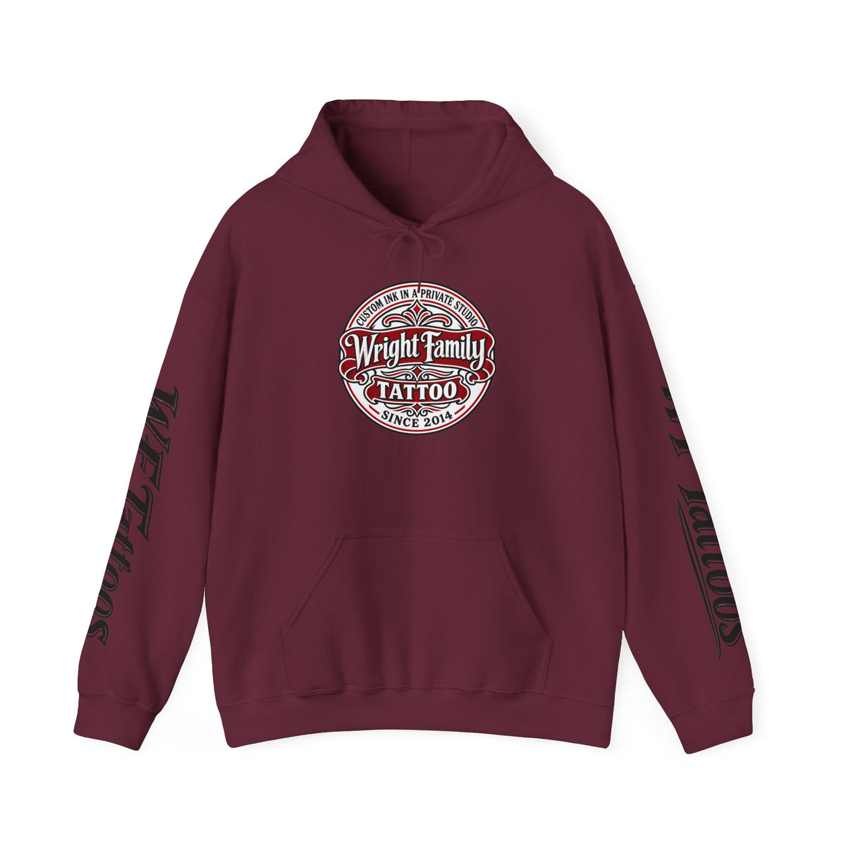 Wright Family Tattoo Hoodie — Vintage Shop Logo Pullover