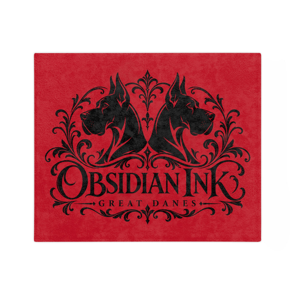 Obsidian Ink Velveteen Throw Blanket — Gothic Raven Red Microfiber Cozy Blanket