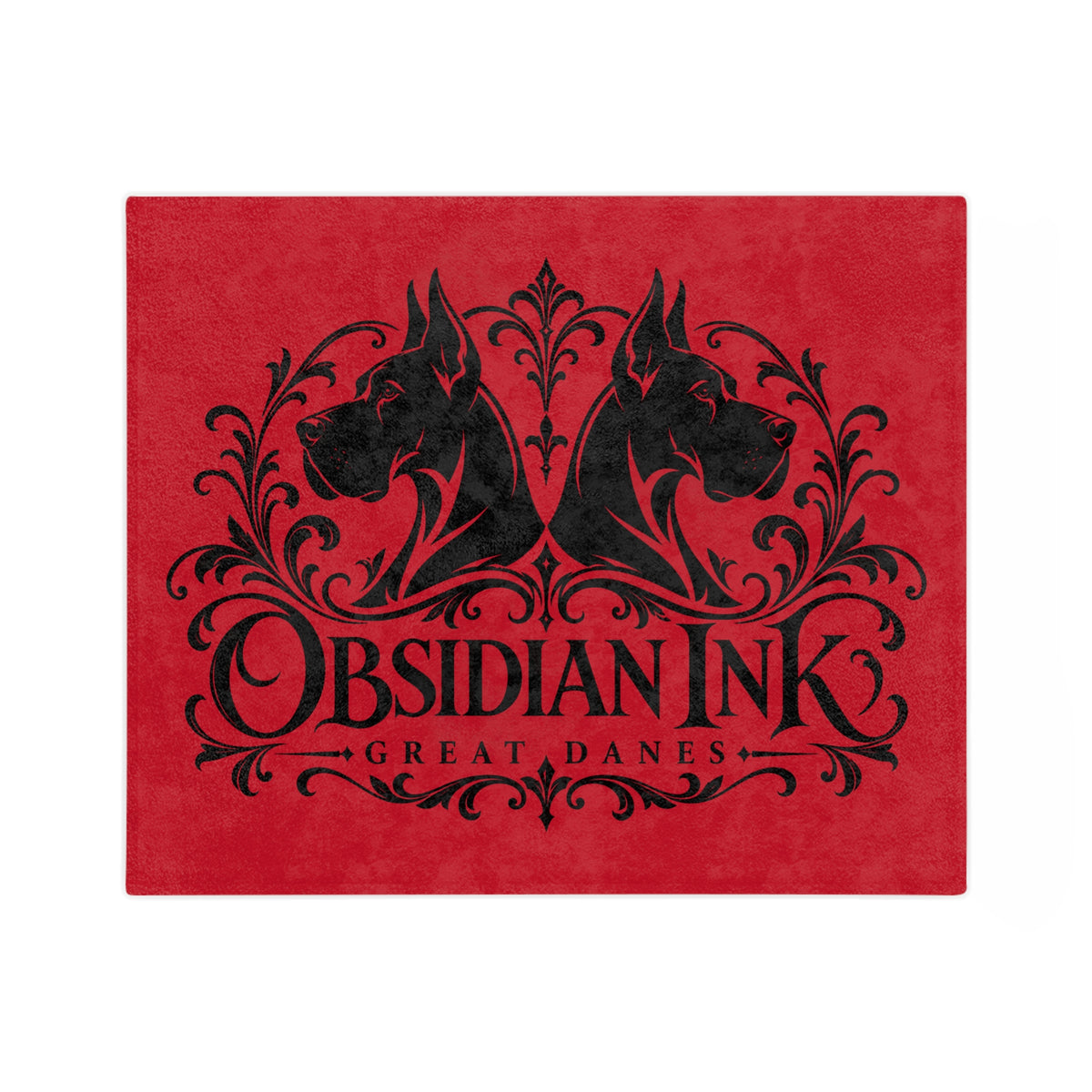 Obsidian Ink Velveteen Throw Blanket — Gothic Raven Red Microfiber Cozy Blanket