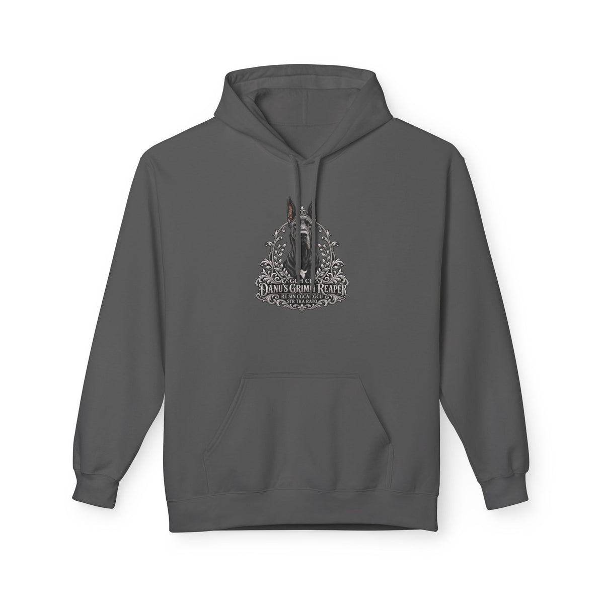 Grimm Hound Graphic Hoodie — Gothic Dog Vintage Crest Pullover