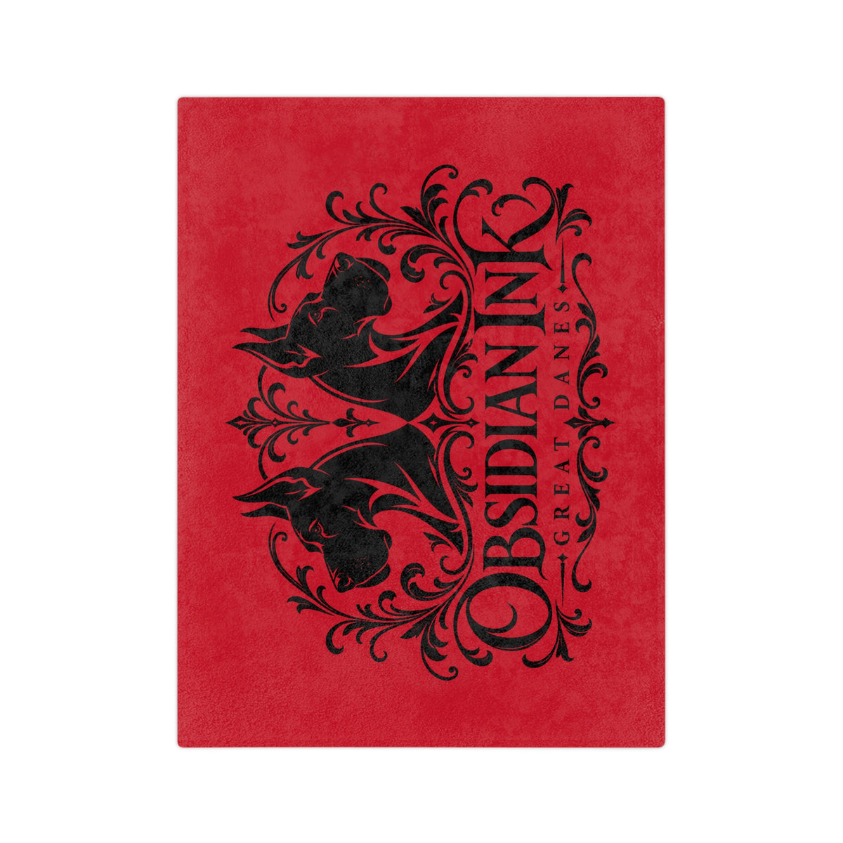 Obsidian Ink Velveteen Throw Blanket — Gothic Raven Red Microfiber Cozy Blanket