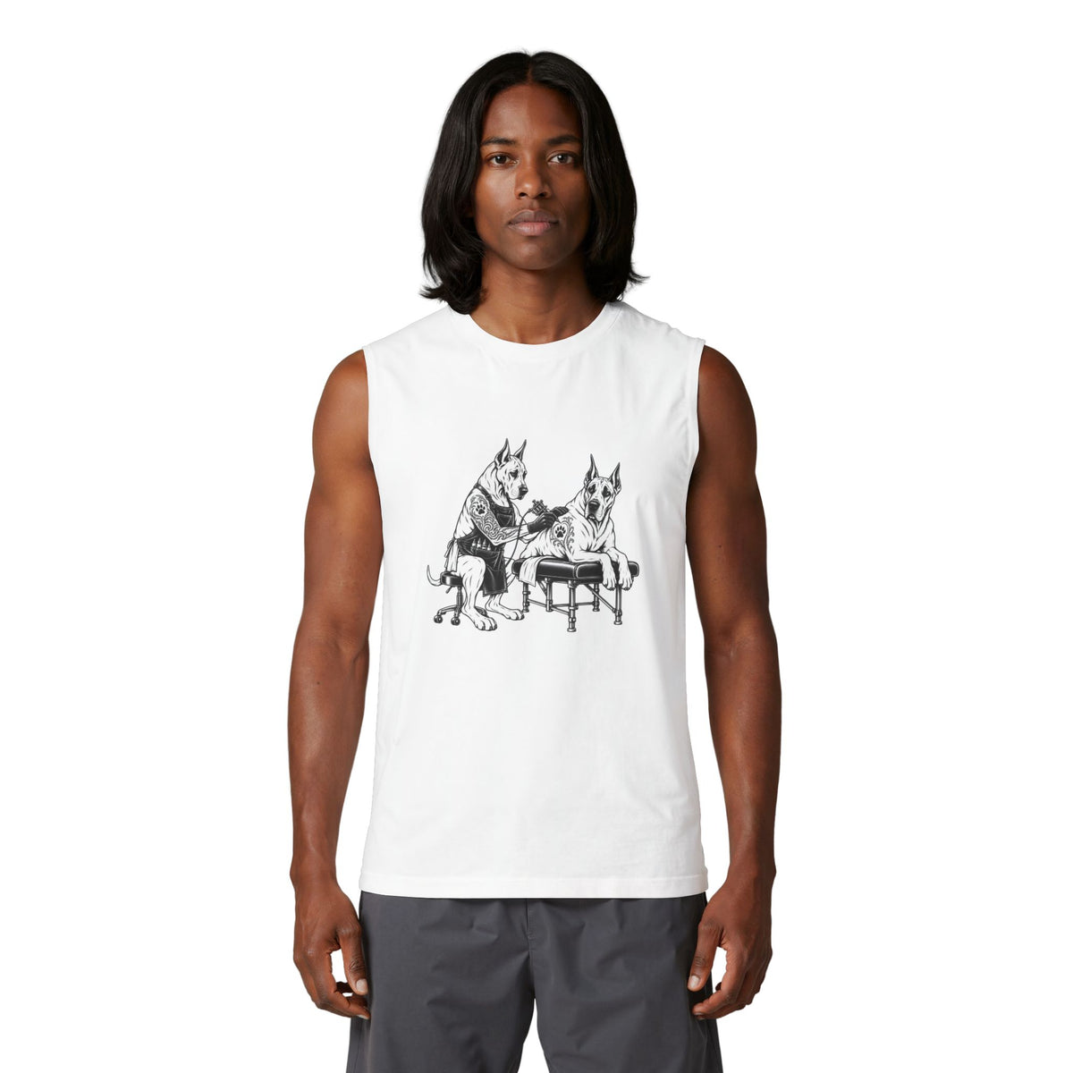 Tattoo Parlor Danes Muscle Tank — Vintage "Wright Family Tattoo" Design