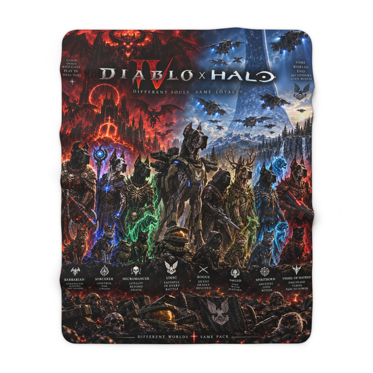 Halo/Diablo IIII Danes Sherpa Blanket