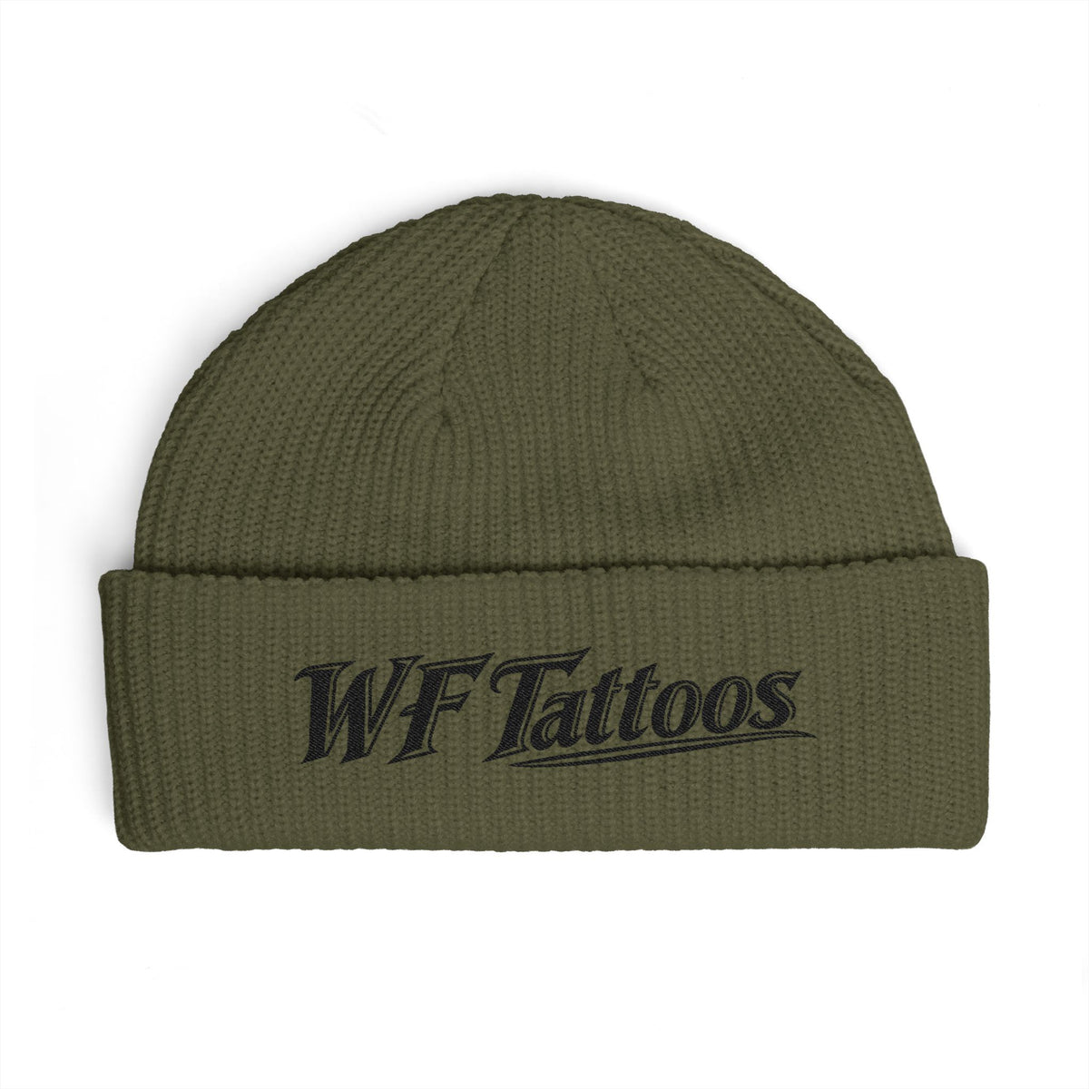 WF Tattoos Cuff Beanie – Embroidered Tattoo Shop Knit Cap