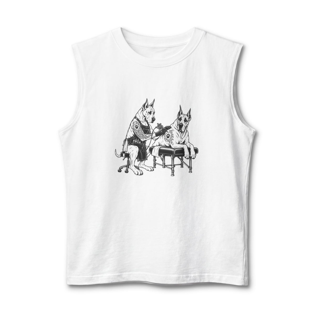 Tattoo Parlor Danes Muscle Tank — Vintage "Wright Family Tattoo" Design